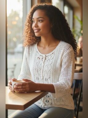 Emma James  Crochet Open-Knit cardigan